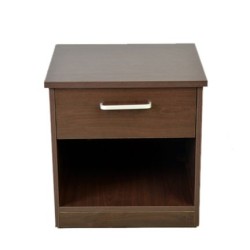 Brown Single Bedside Drawer with Open Shelf