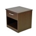 Brown Single Bedside Drawer with Open Shelf